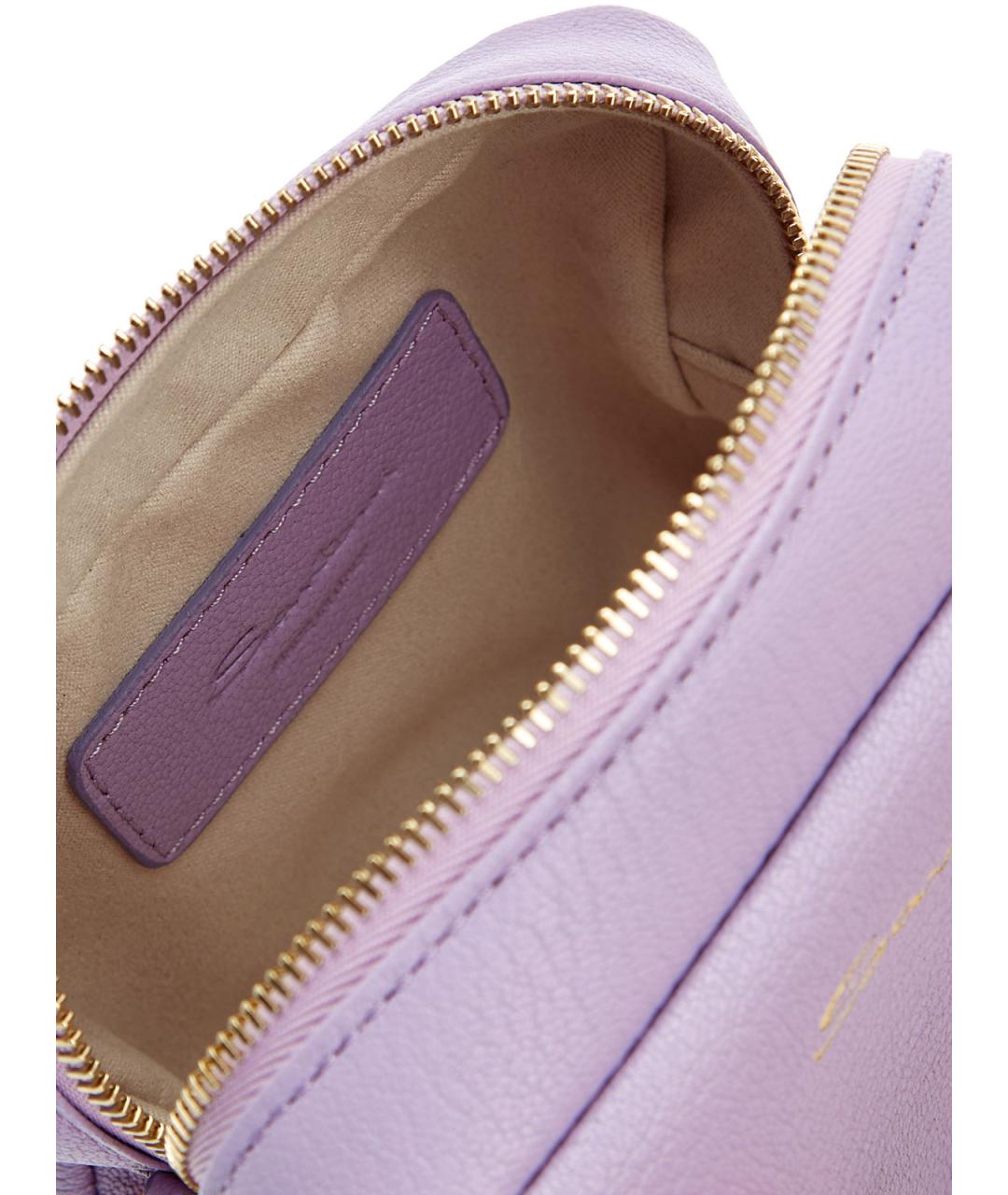 SANTONI Фиолетовая кожаная косметичка, фото 7