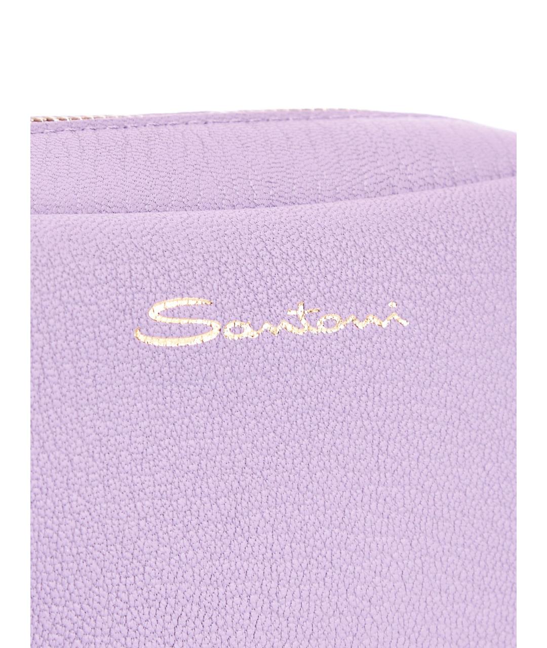 SANTONI Фиолетовая кожаная косметичка, фото 6