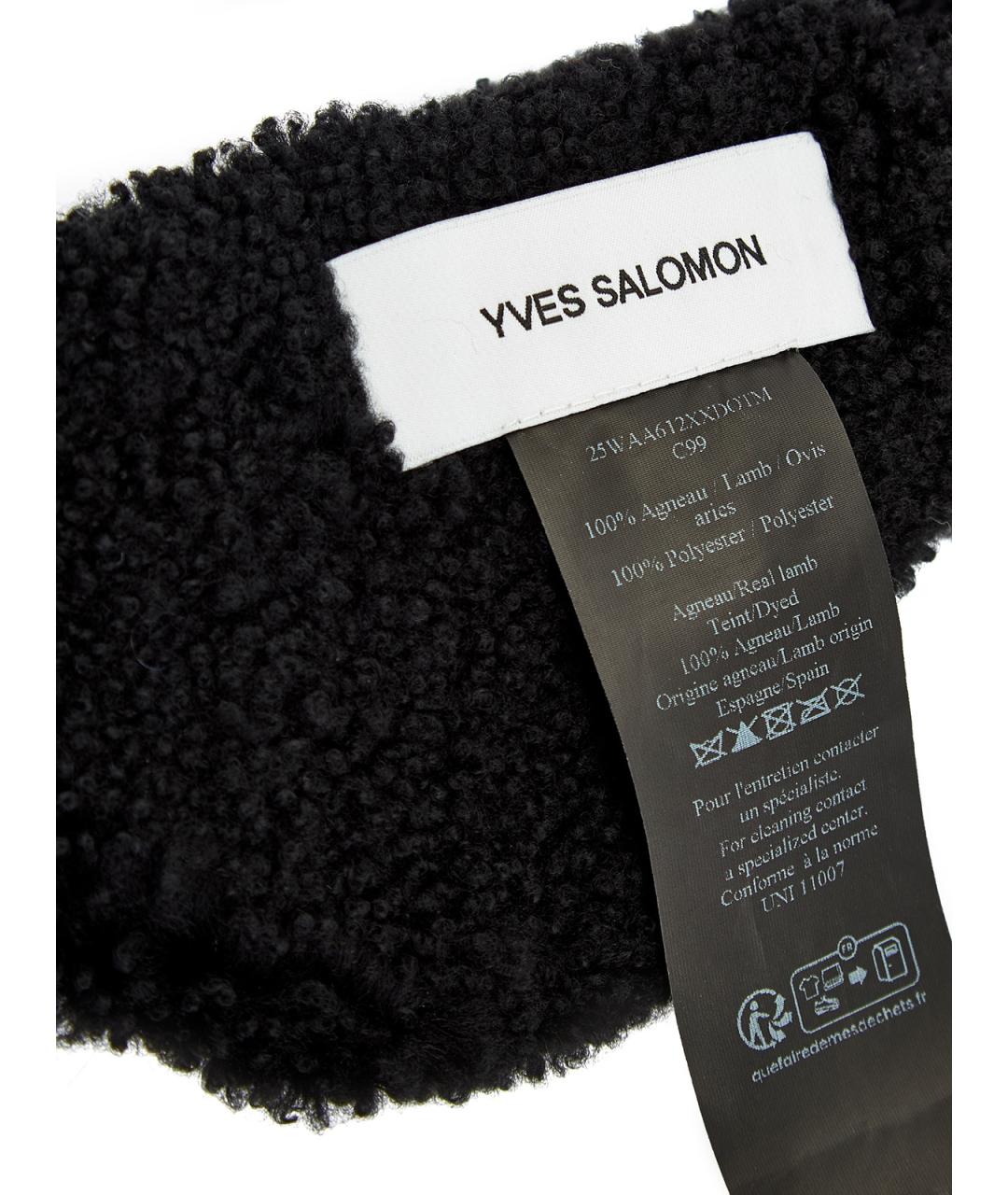 YVES SALOMON Черная шерстяная повязка на голову, фото 4