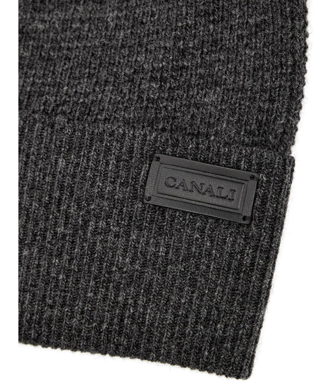 CANALI Серая шерстяная шапка, фото 3
