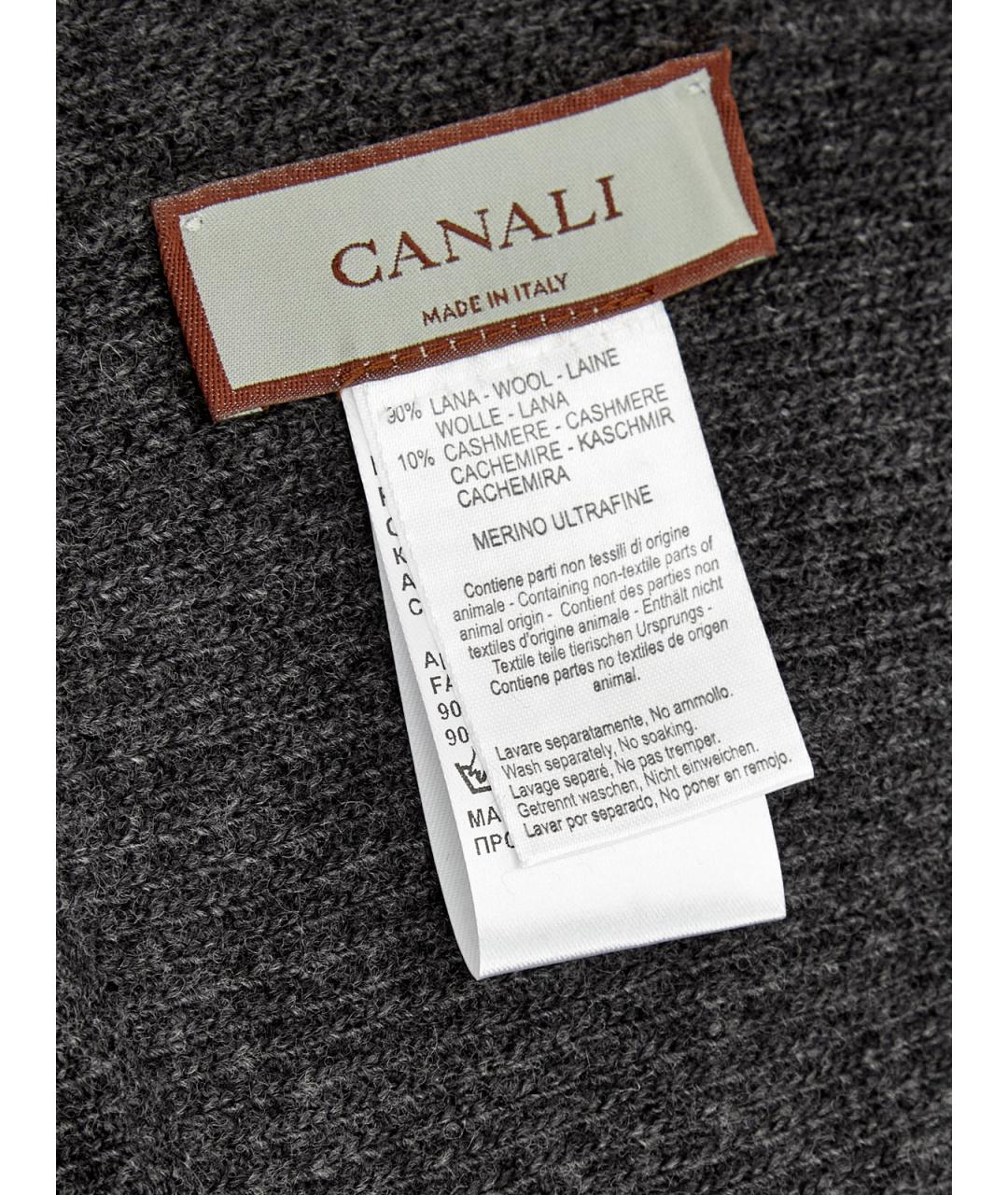 CANALI Серая шерстяная шапка, фото 4
