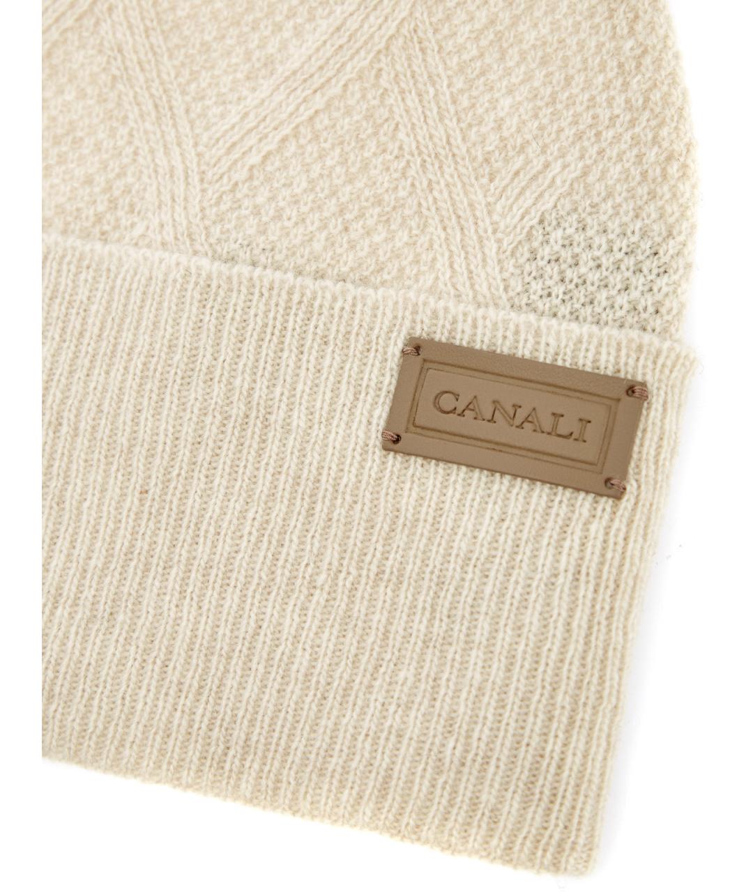 CANALI Бежевая шерстяная шапка, фото 3