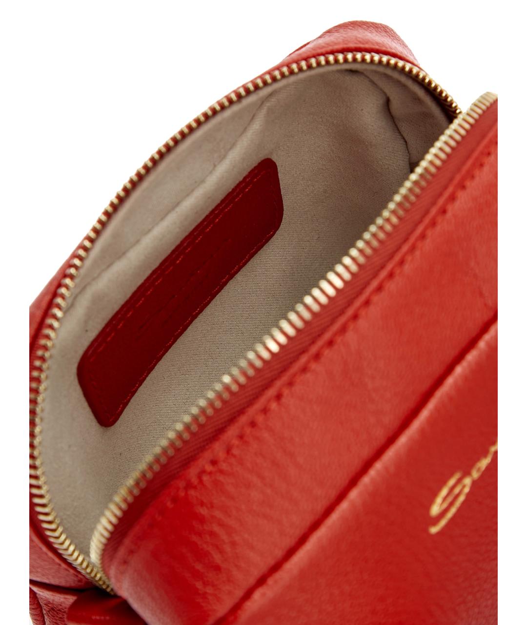 SANTONI Красная кожаная косметичка, фото 7