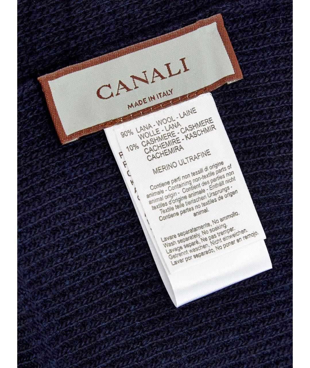 CANALI Синяя шерстяная шапка, фото 4