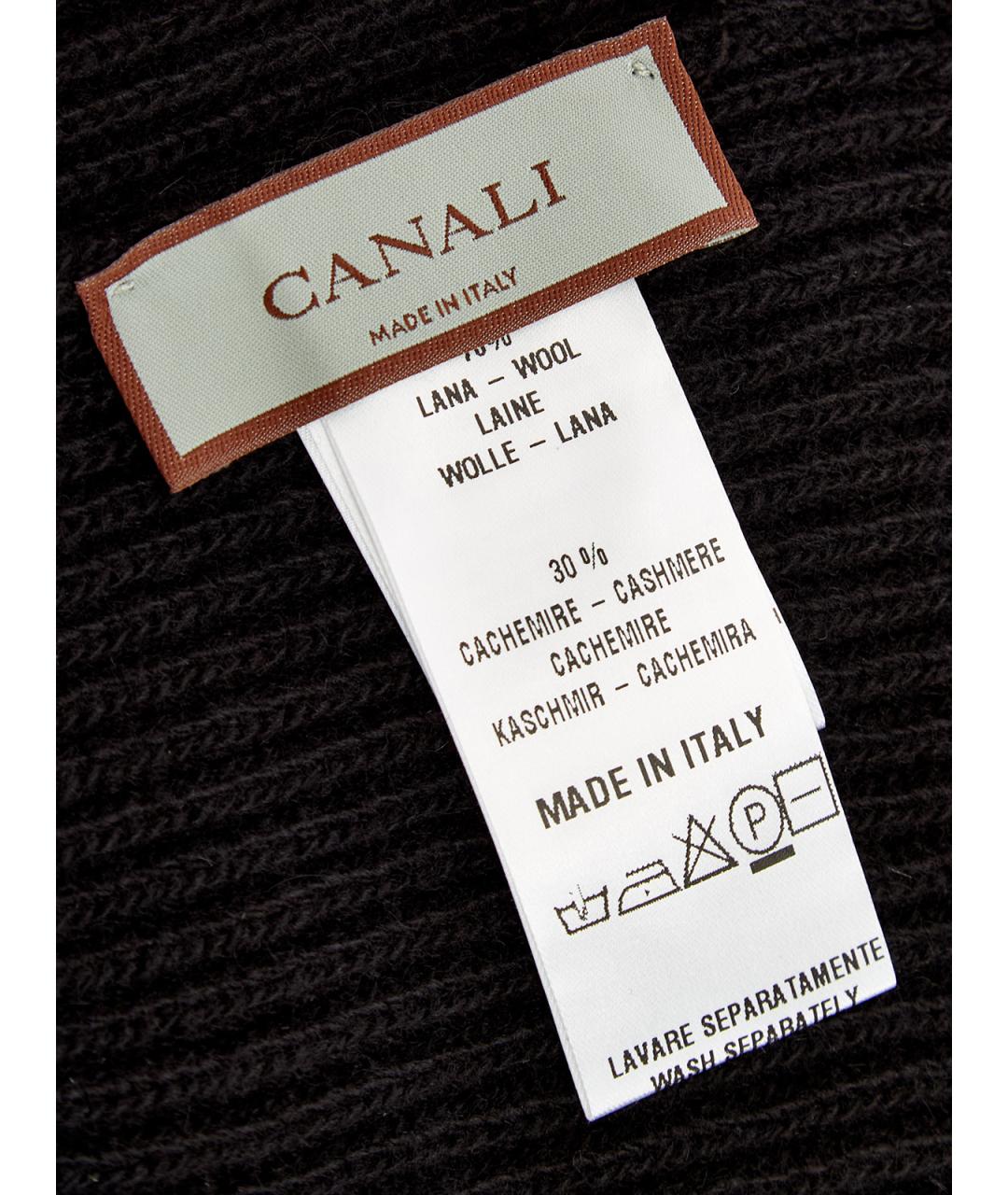 CANALI Черная шерстяная шапка, фото 5