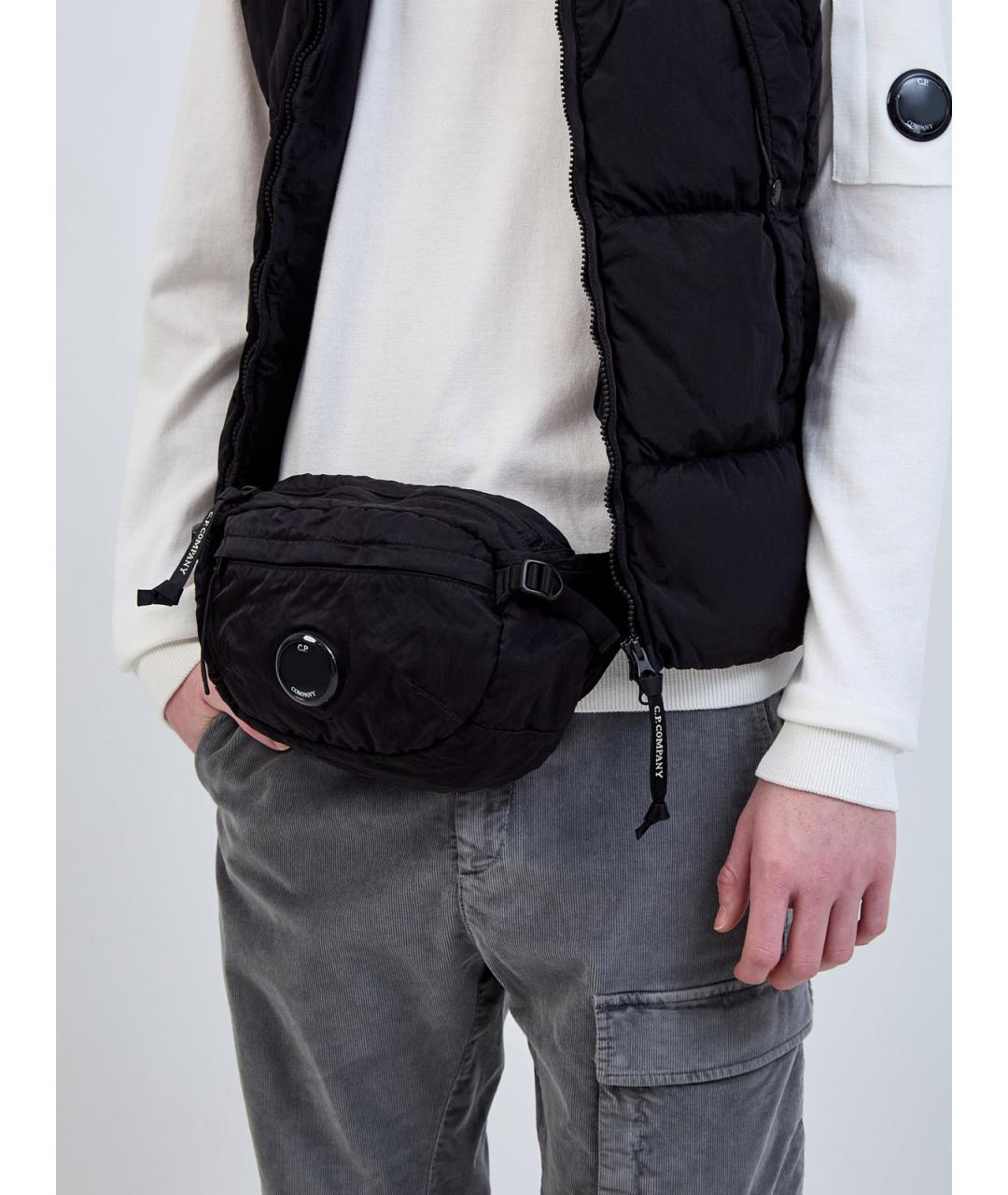 CP COMPANY Черная синтетическая поясная сумка, фото 2