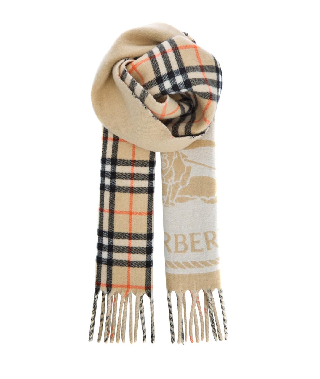 BURBERRY Бежевый кашемировый шарф, фото 1