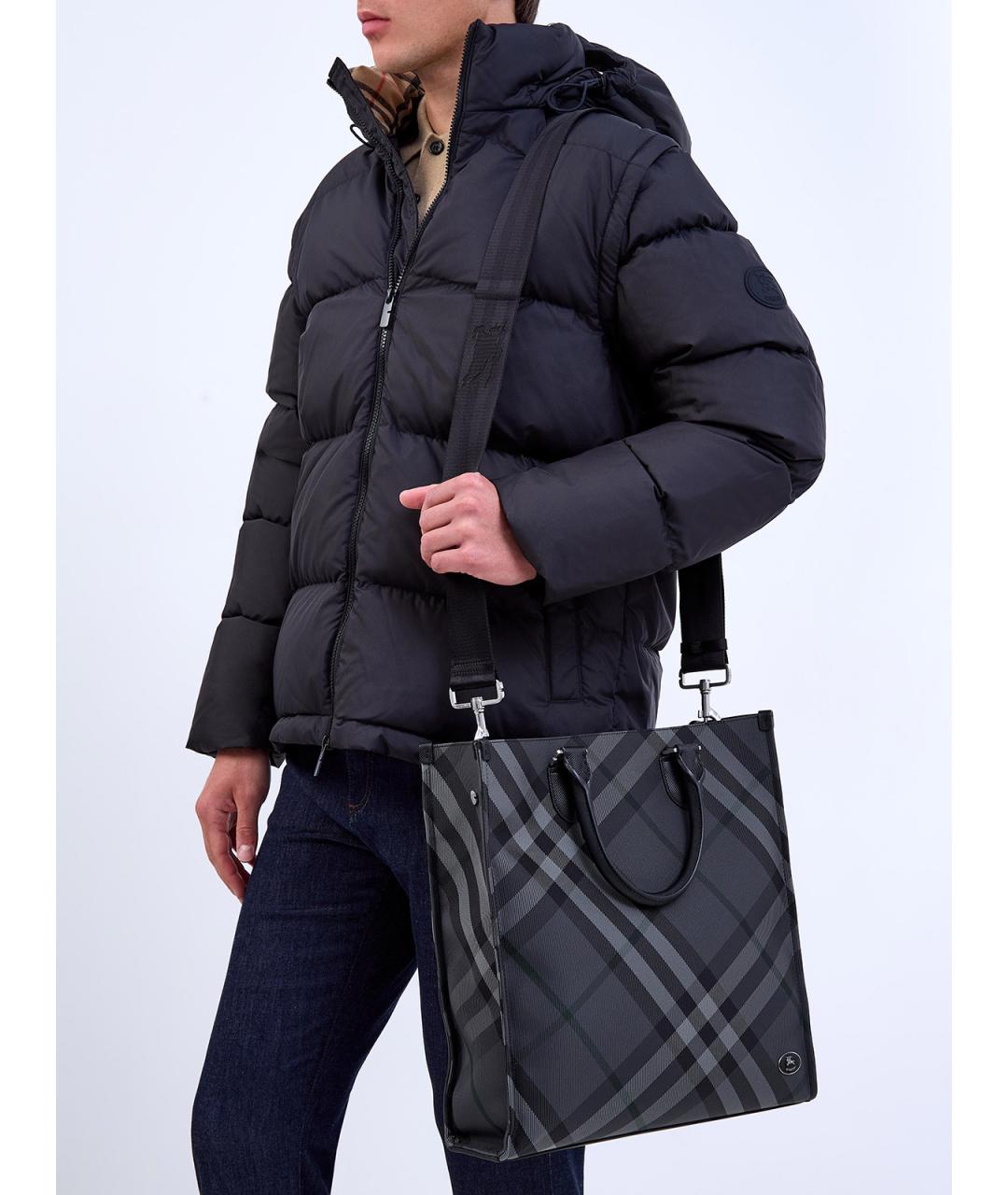 BURBERRY Серая синтетическая сумка на плечо, фото 2