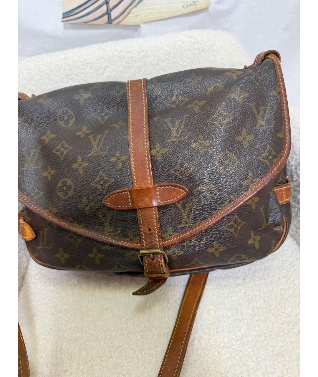 LOUIS VUITTON Коричневая канва сумка через плечо, фото 4