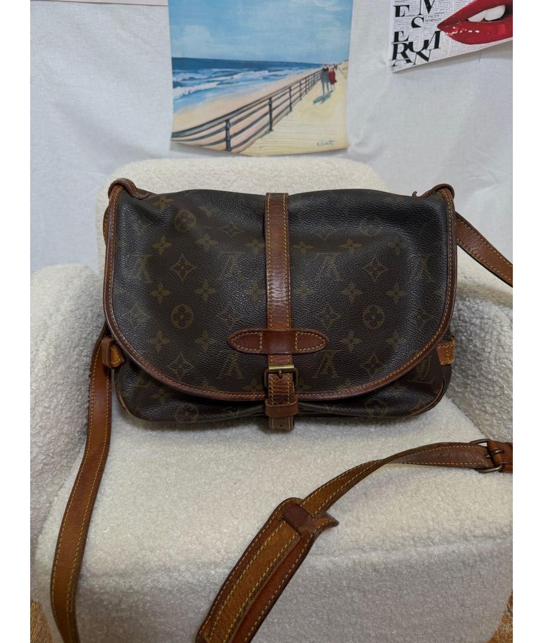 LOUIS VUITTON Коричневая канва сумка через плечо, фото 8