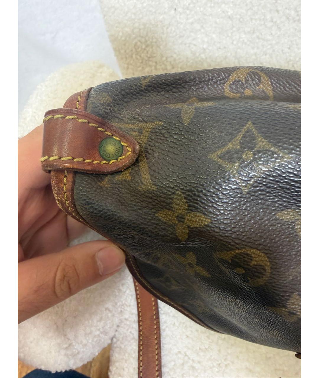 LOUIS VUITTON Коричневая канва сумка через плечо, фото 3