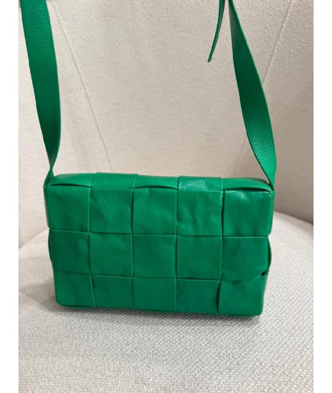 BOTTEGA VENETA Зеленая кожаная сумка через плечо, фото 9
