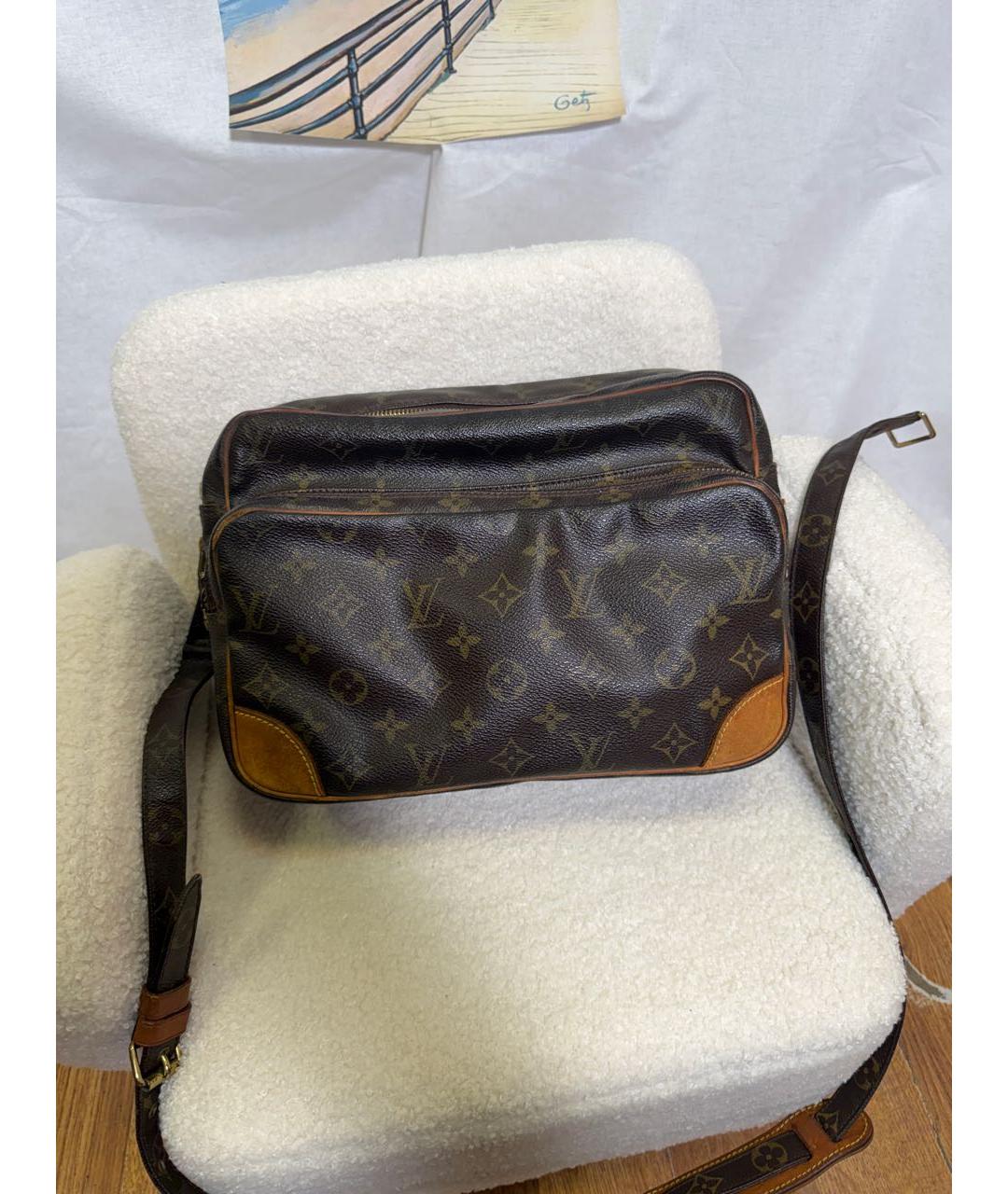 LOUIS VUITTON Коричневая канва сумка через плечо, фото 7