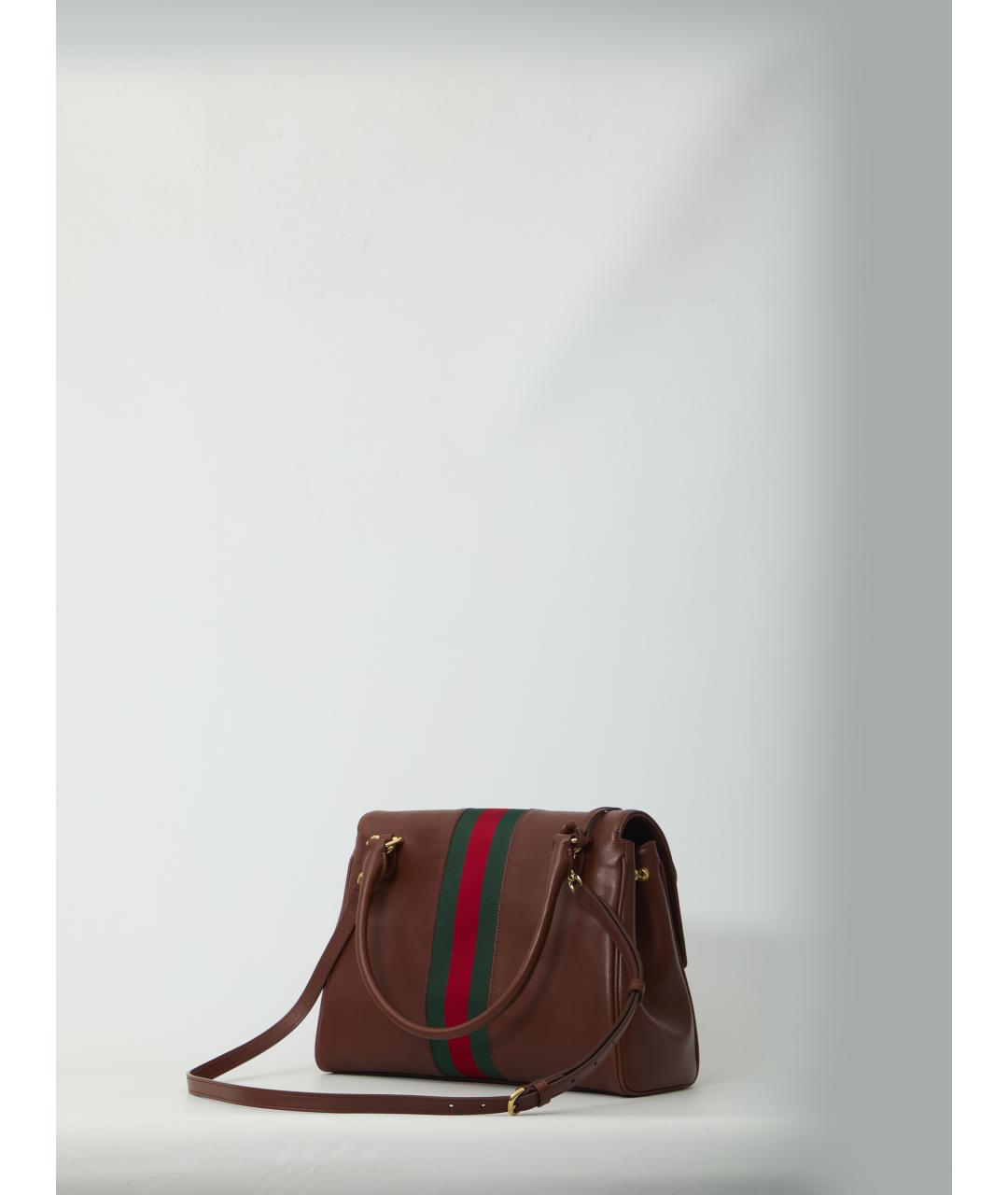 GUCCI Коричневая кожаная сумка тоут, фото 2