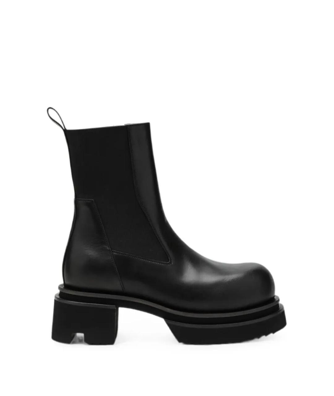 RICK OWENS Черные кожаные высокие ботинки, фото 1