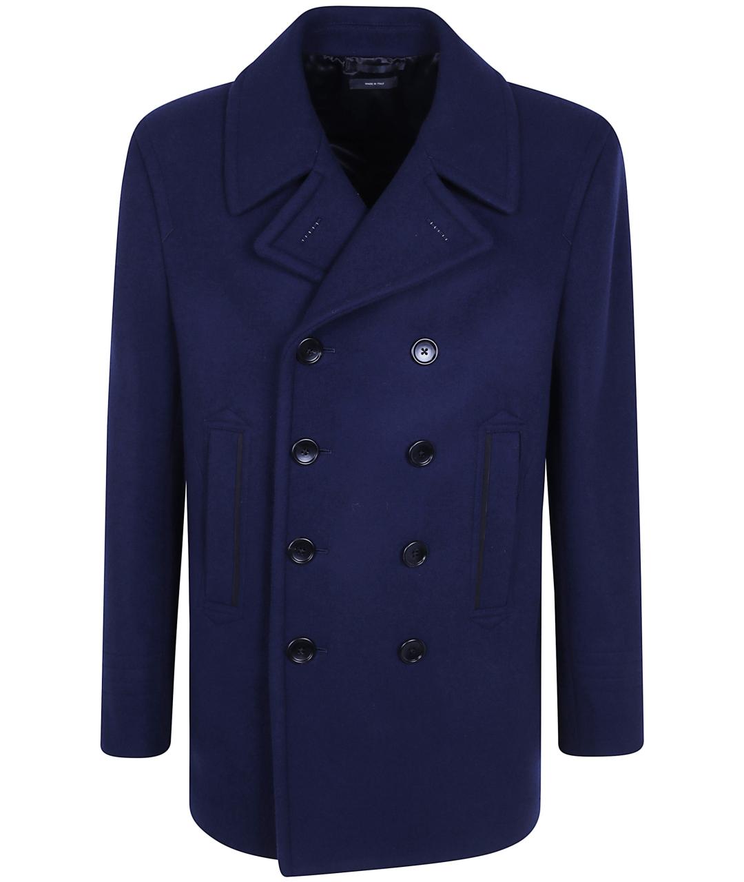 TOM FORD Синее шерстяное пальто, фото 1
