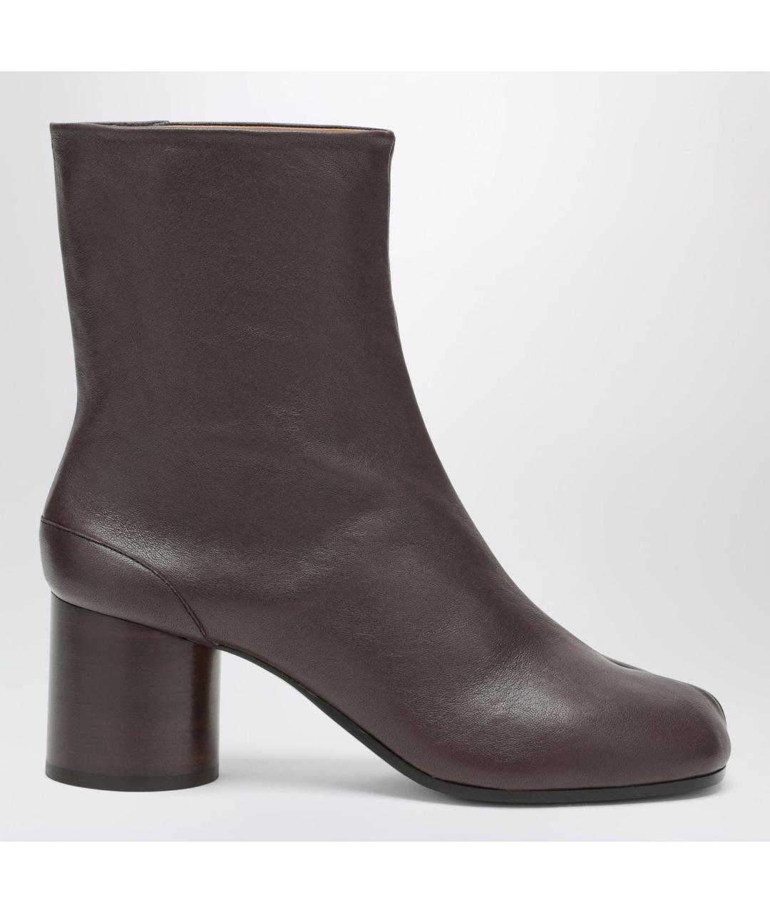 MAISON MARGIELA Коричневые кожаные ботильоны, фото 4