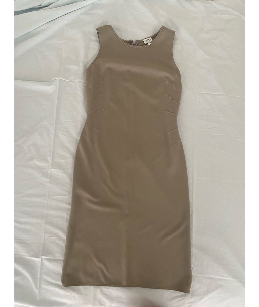 ARMANI COLLEZIONI Хаки вискозное коктейльное платье, фото 4