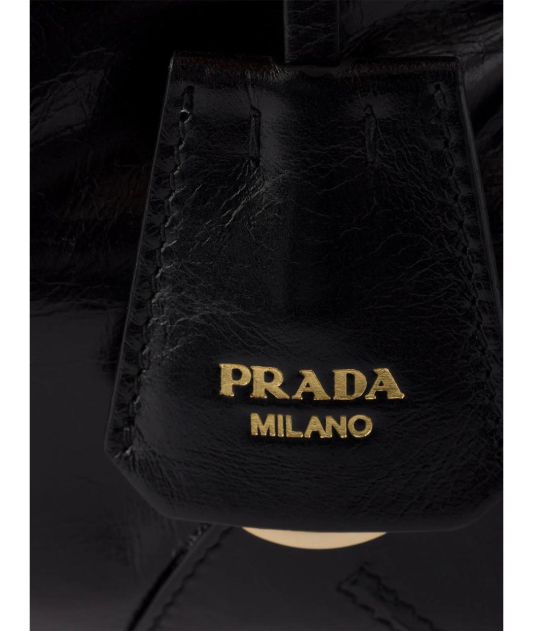 PRADA Черная кожаная сумка через плечо, фото 4