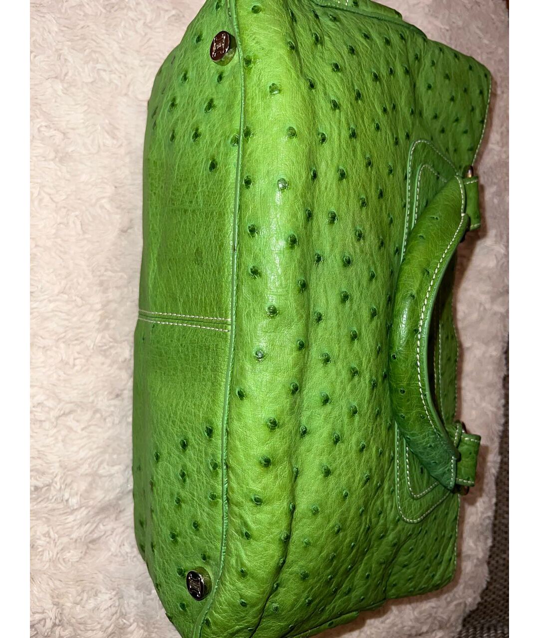 CELINE PRE-OWNED Зеленая кожаная сумка с короткими ручками, фото 8