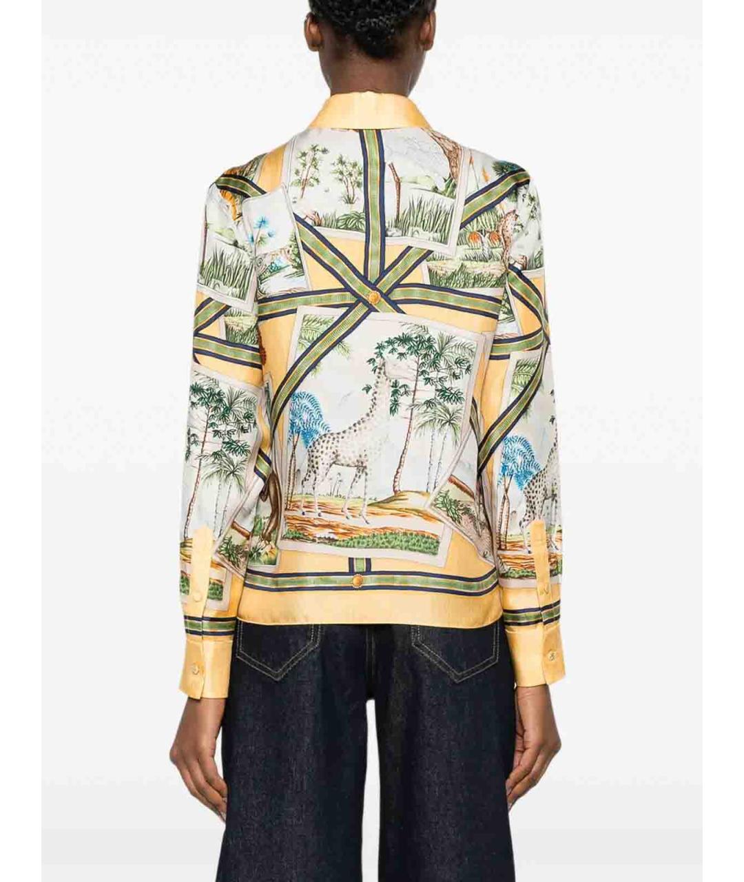 GUCCI Желтая шелковая рубашка, фото 5
