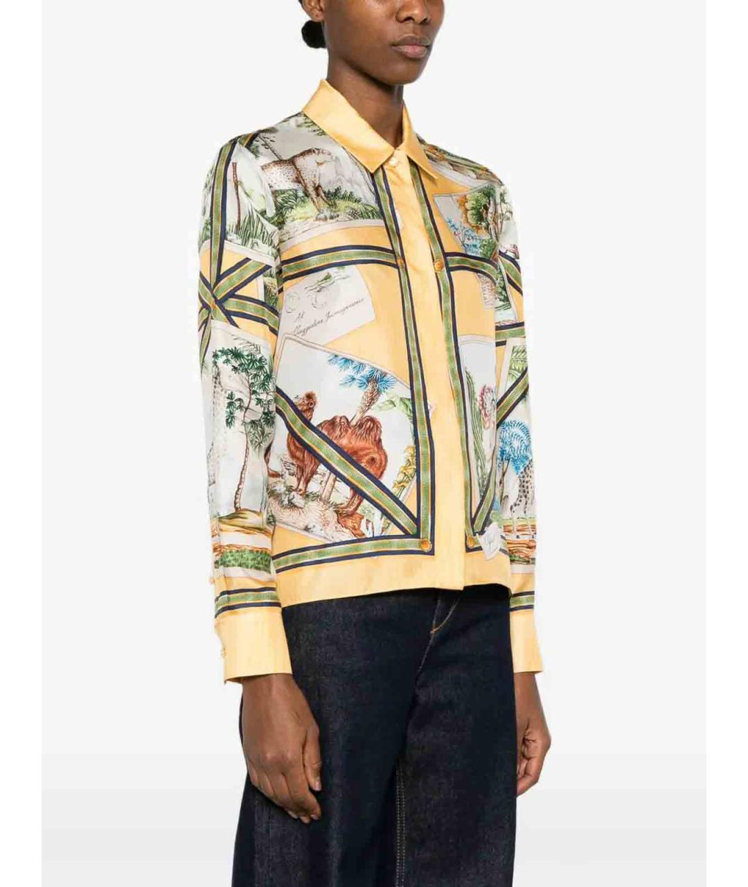 GUCCI Желтая шелковая рубашка, фото 2
