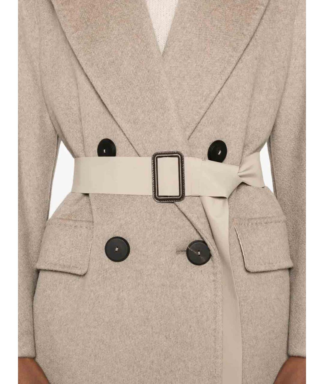 MAX MARA Бежевое шерстяное пальто, фото 3