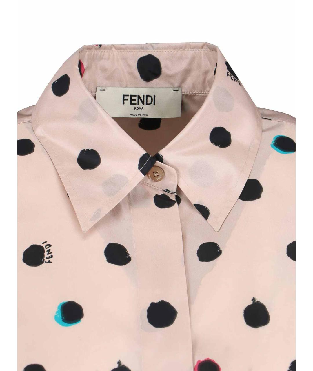 FENDI Бежевая шелковая рубашка, фото 4