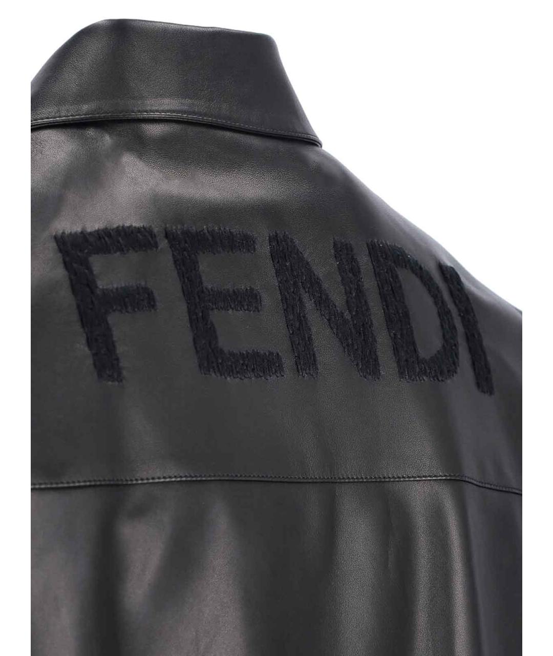 FENDI Черная кожаная куртка, фото 3
