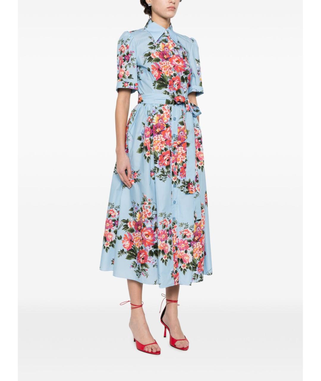 DOLCE&GABBANA Голубое хлопковое повседневное платье, фото 5