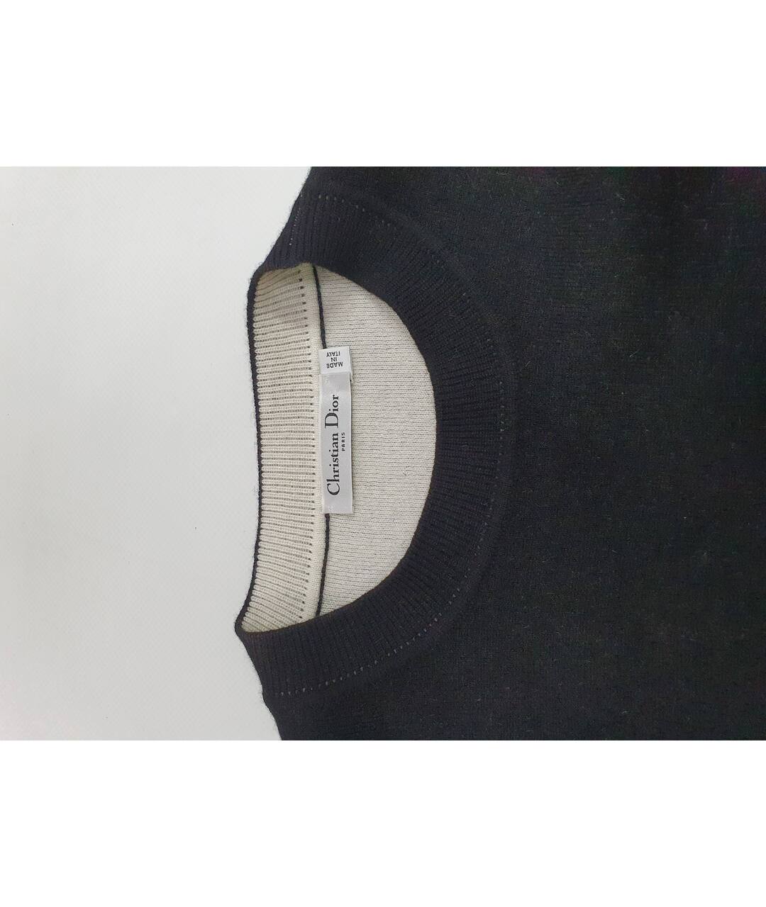 CHRISTIAN DIOR Черный кашемировый джемпер / свитер, фото 3