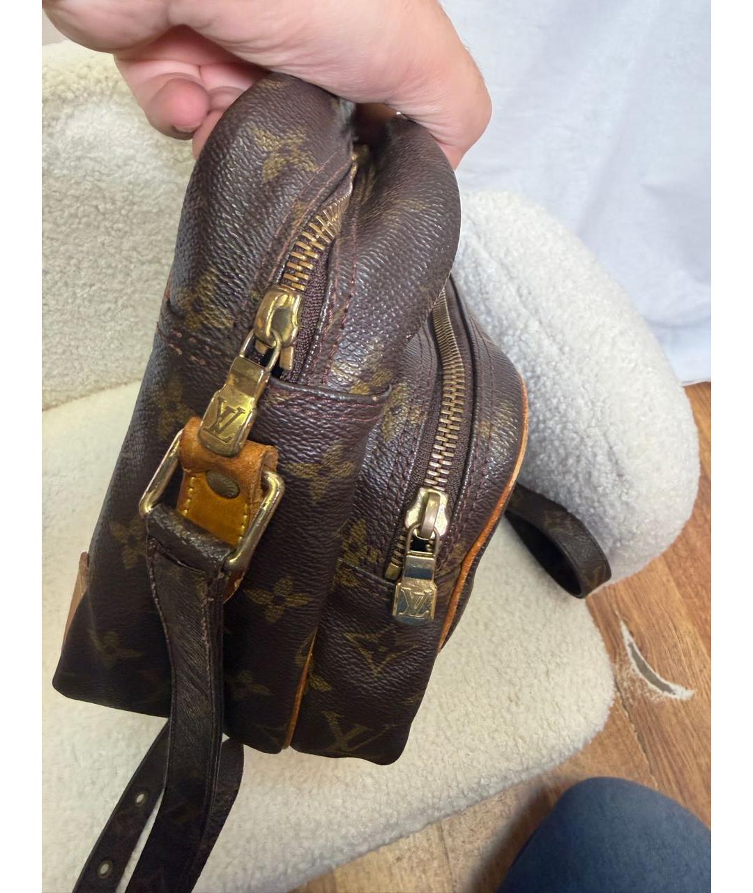 LOUIS VUITTON Коричневая канва сумка через плечо, фото 3