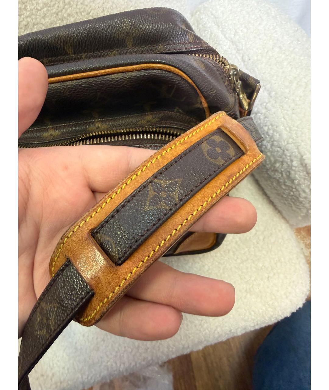 LOUIS VUITTON Коричневая канва сумка через плечо, фото 6
