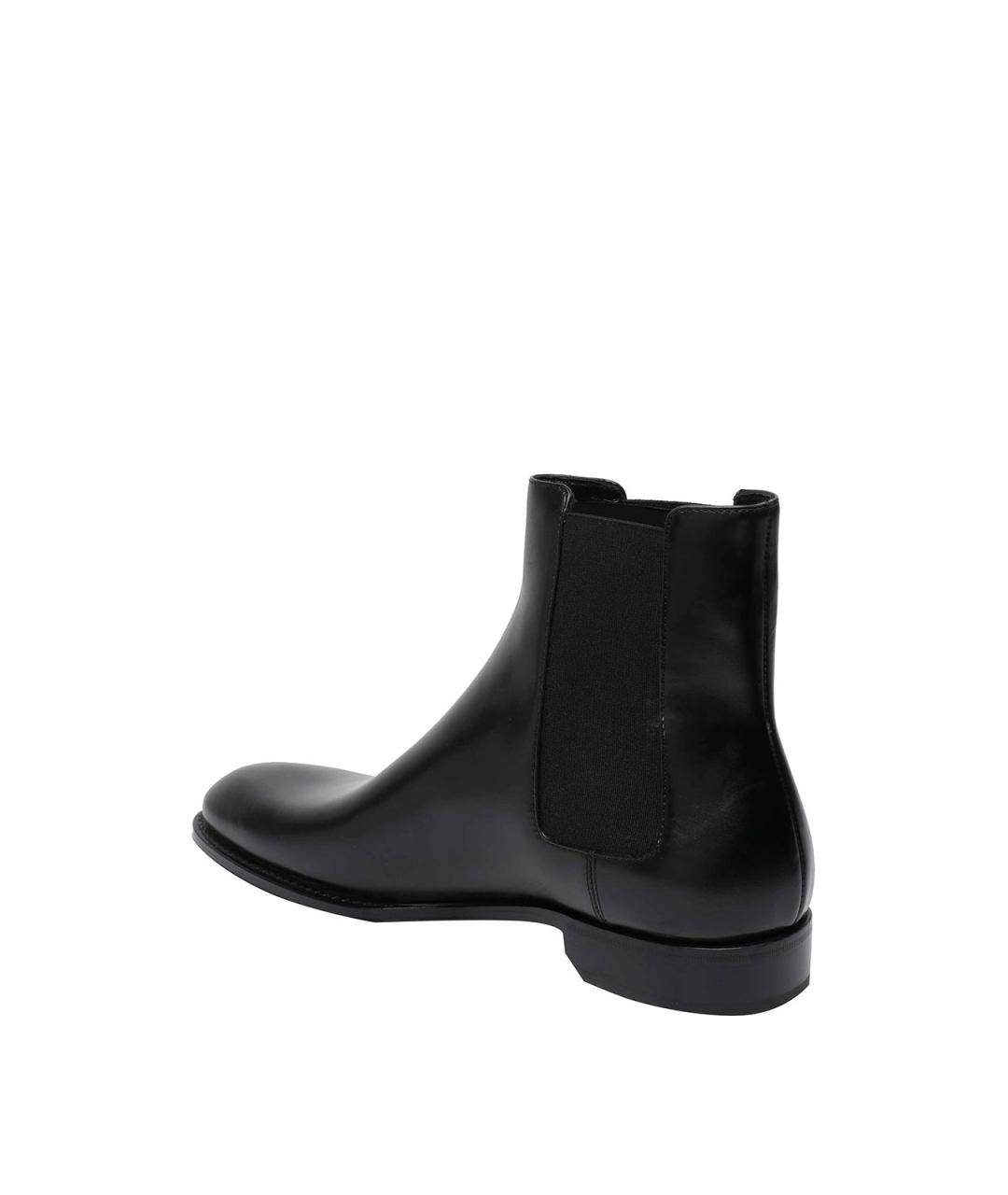 SAINT LAURENT Черные кожаные высокие ботинки, фото 4