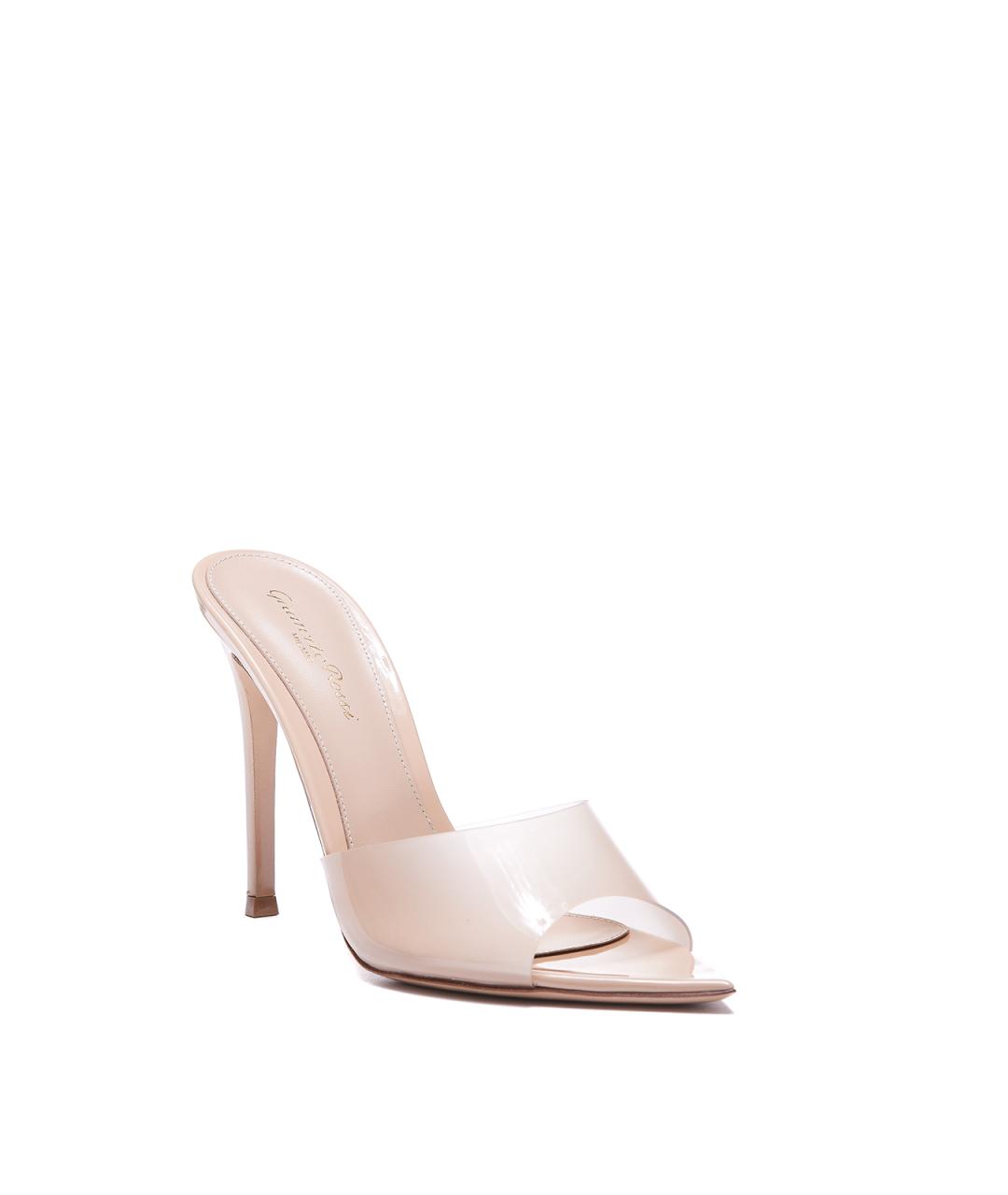 GIANVITO ROSSI Бежевые кожаные мюли, фото 2