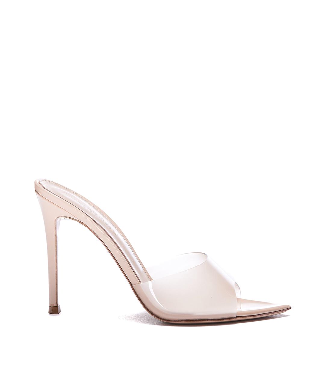GIANVITO ROSSI Бежевые кожаные мюли, фото 5