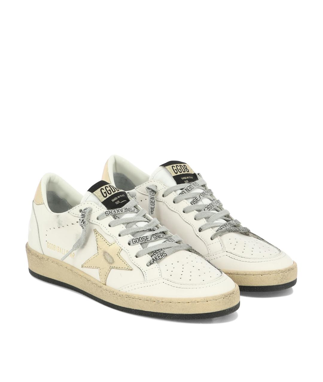 GOLDEN GOOSE Белые кожаные кроссовки, фото 2