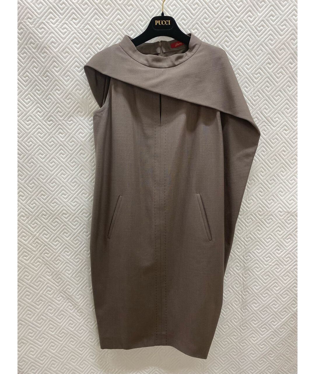 BRIONI Коричневое льняное платье, фото 6