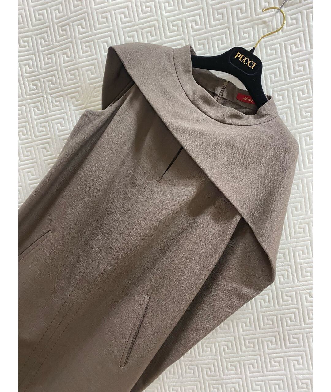 BRIONI Коричневое льняное платье, фото 4