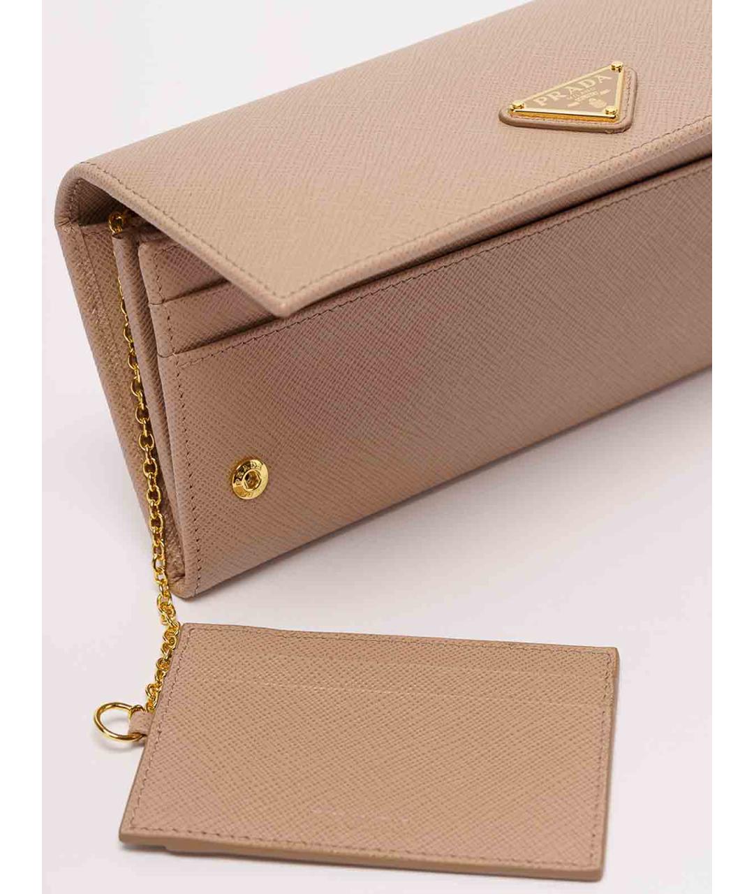 PRADA Розовый кожаный кошелек, фото 3