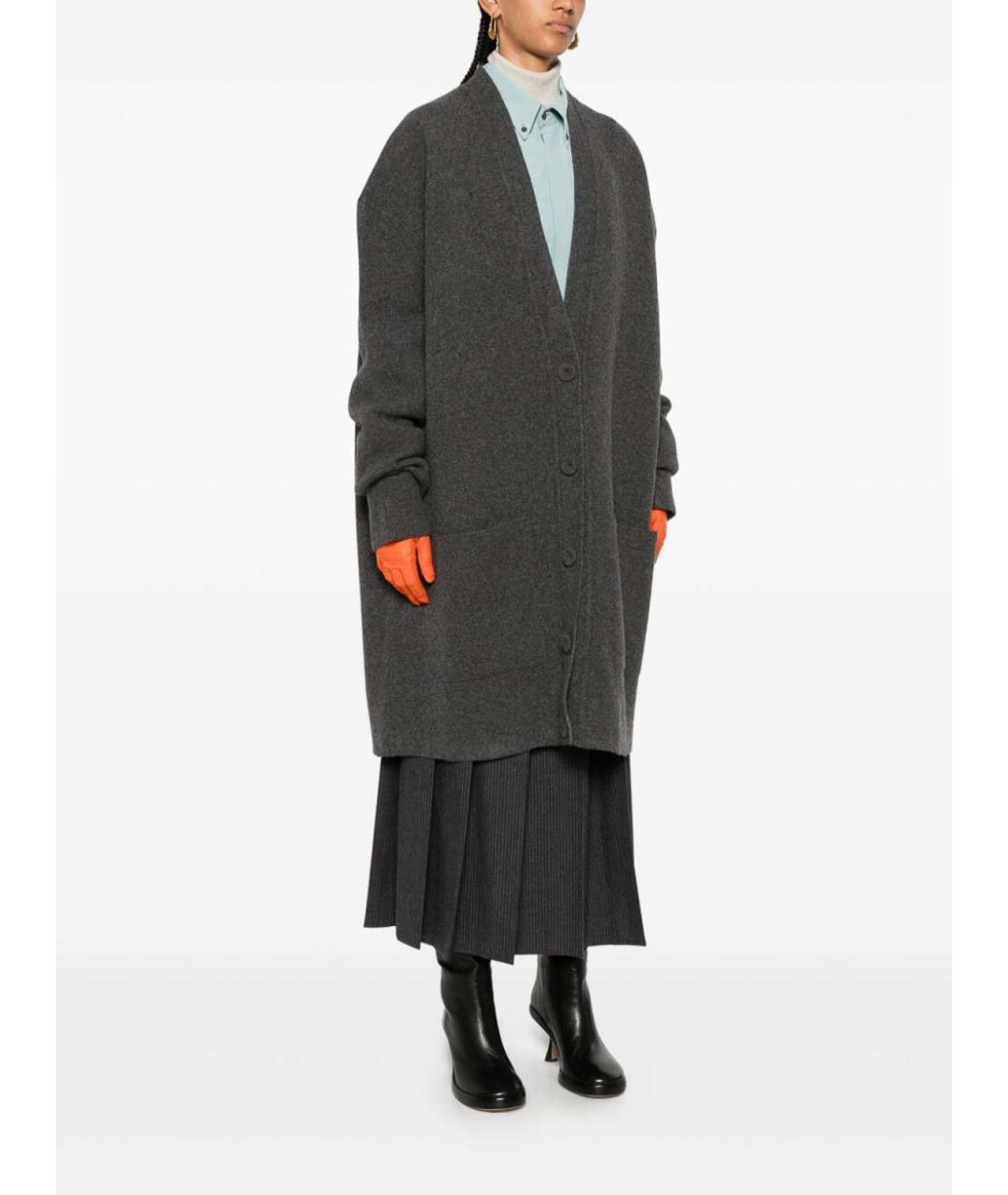 JIL SANDER Серый шерстяной кардиган, фото 4