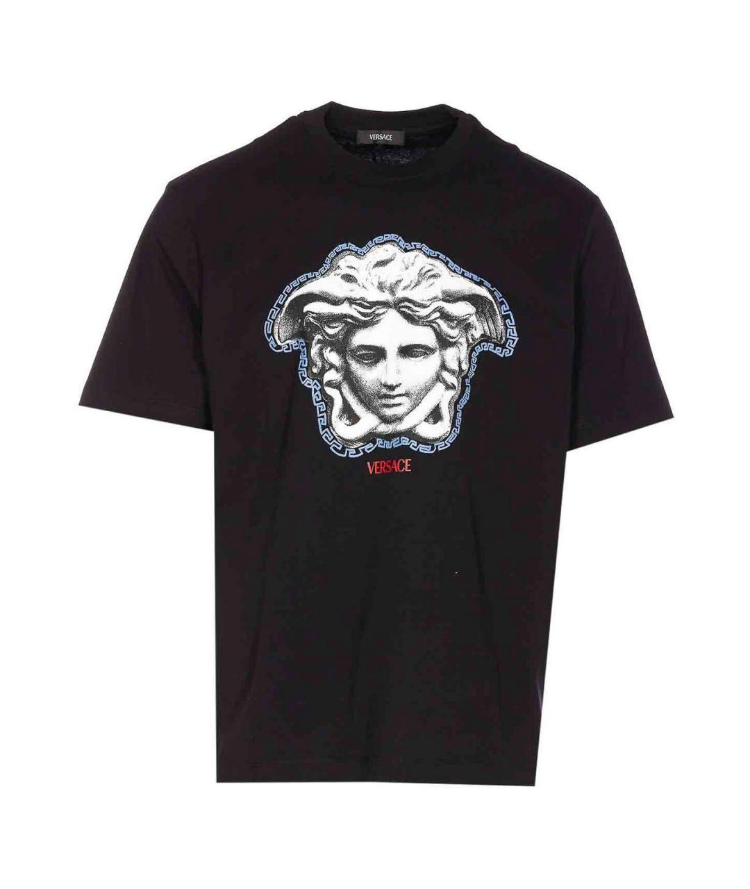 VERSACE Черная хлопковая футболка, фото 2