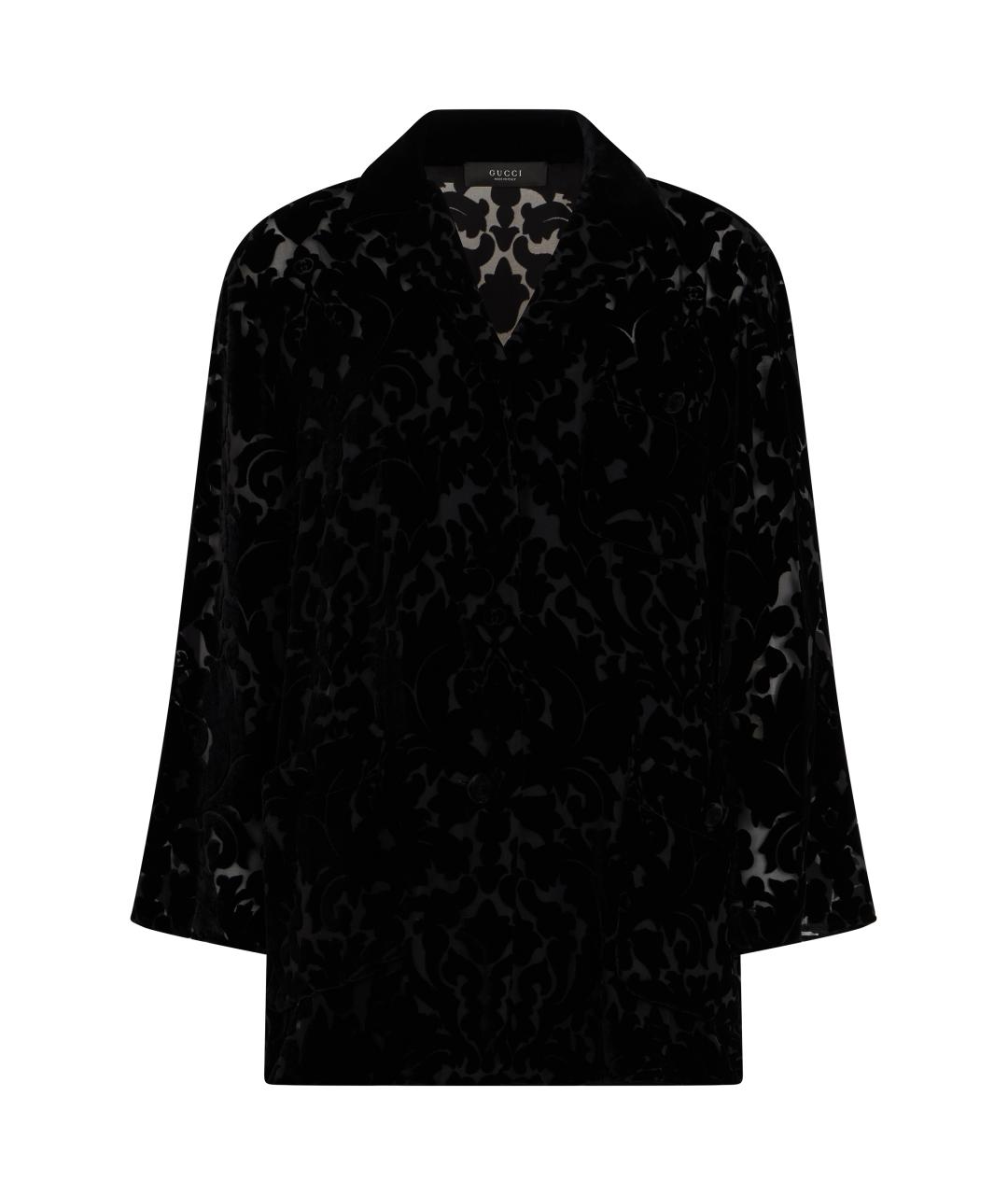 GUCCI Черная ацетатная блузы, фото 1