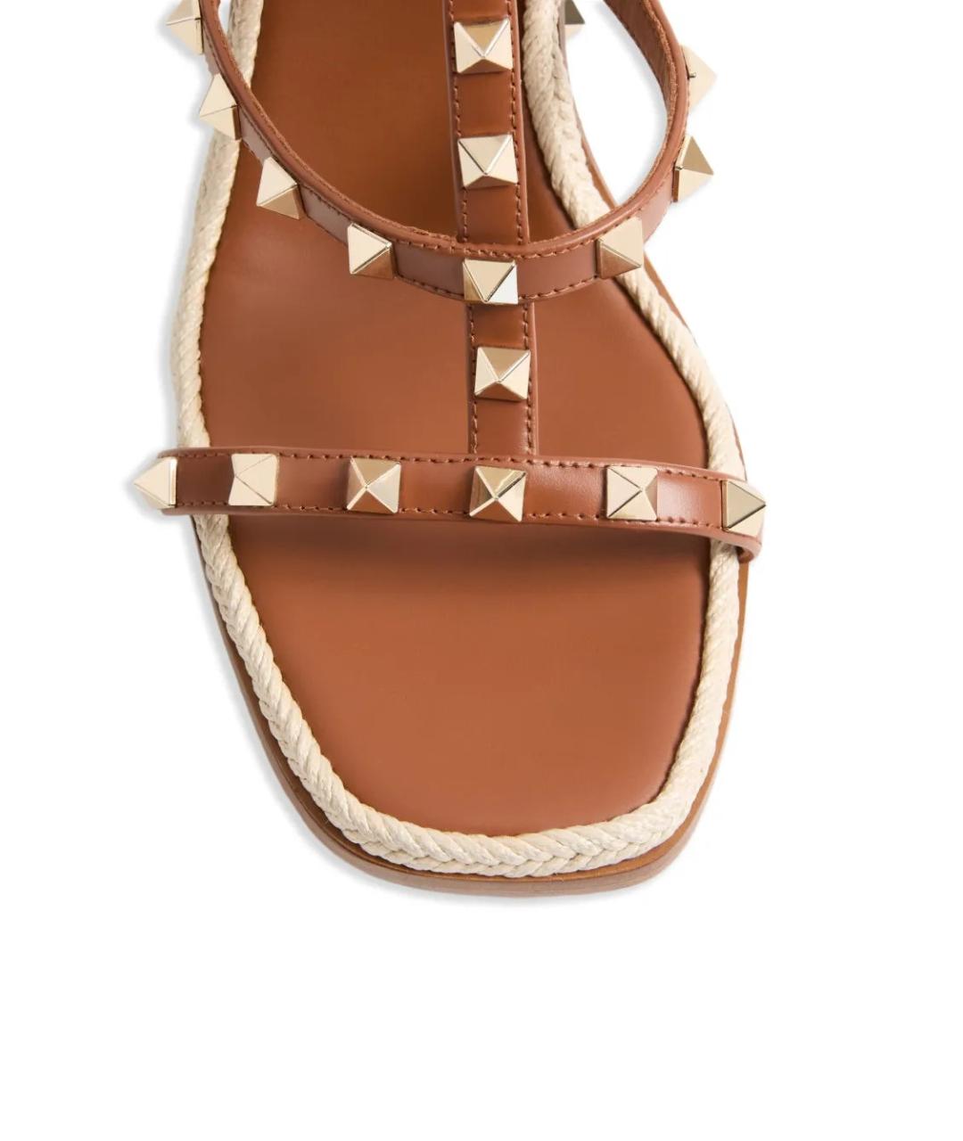 VALENTINO Коричневые кожаные босоножки, фото 4