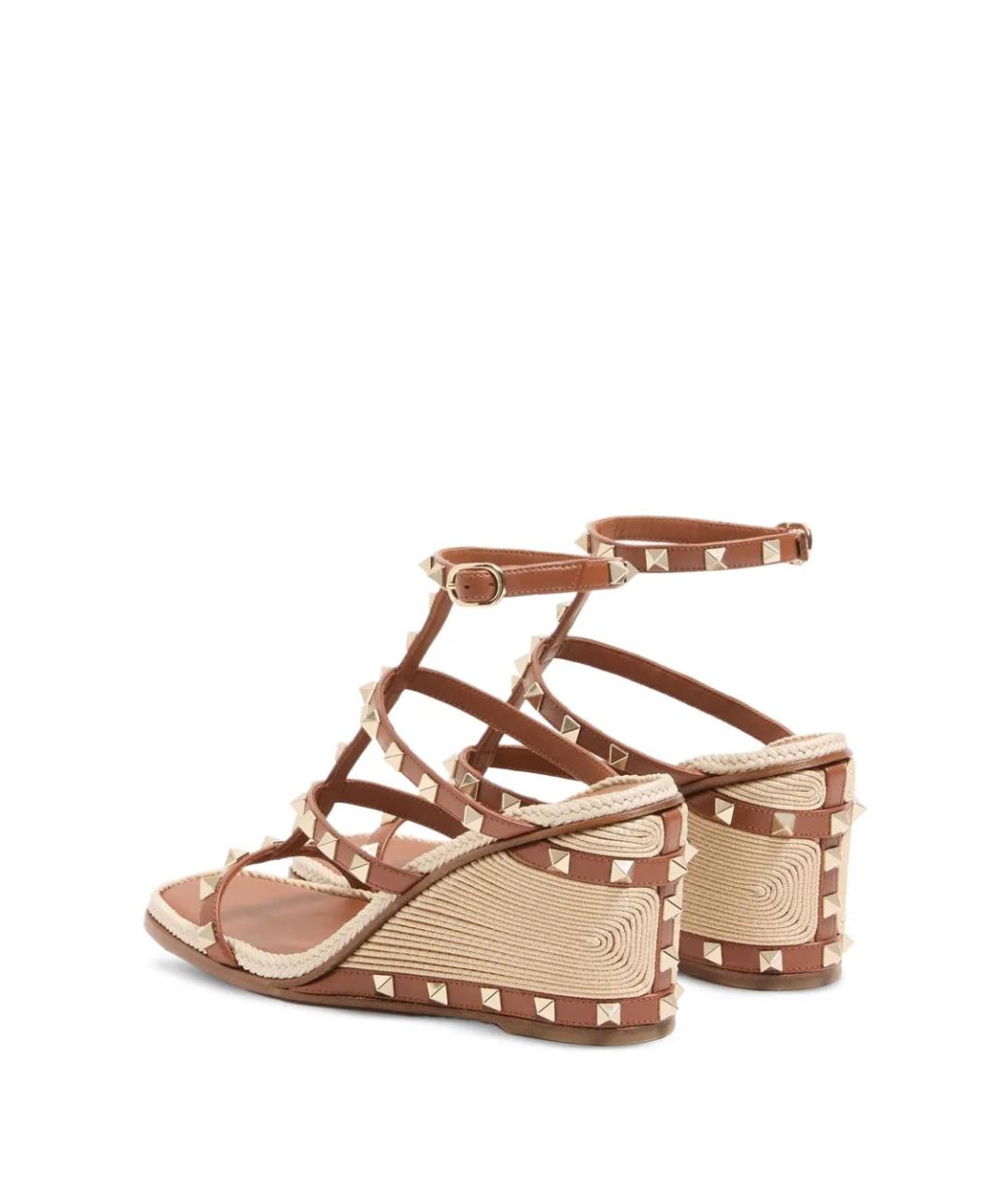 VALENTINO Коричневые кожаные босоножки, фото 3