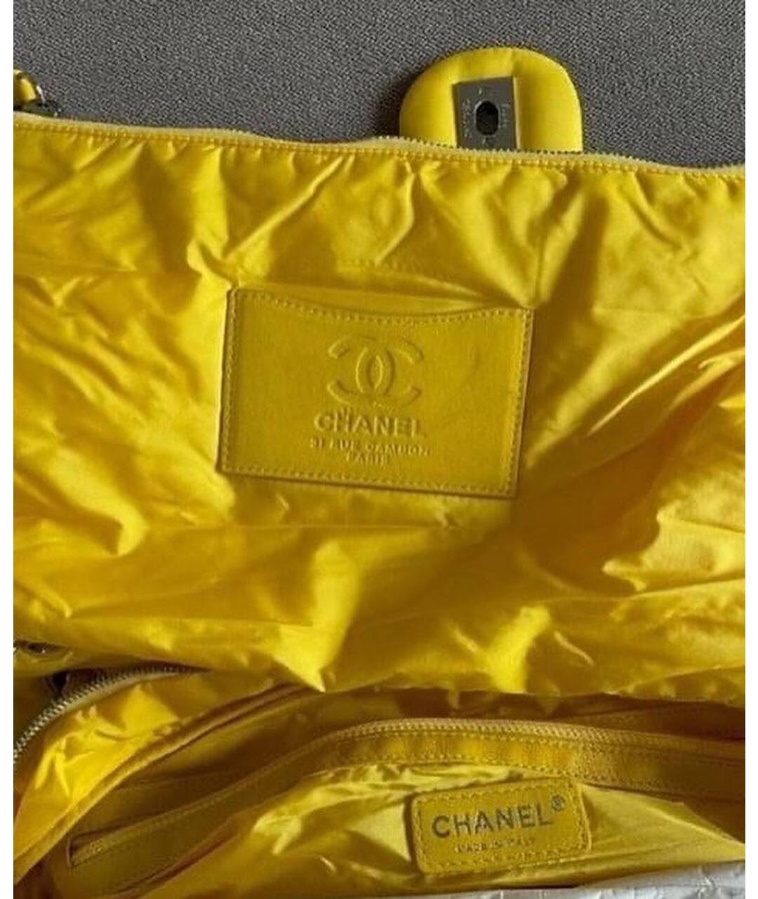 CHANEL PRE-OWNED Желтая синтетическая сумка через плечо, фото 4