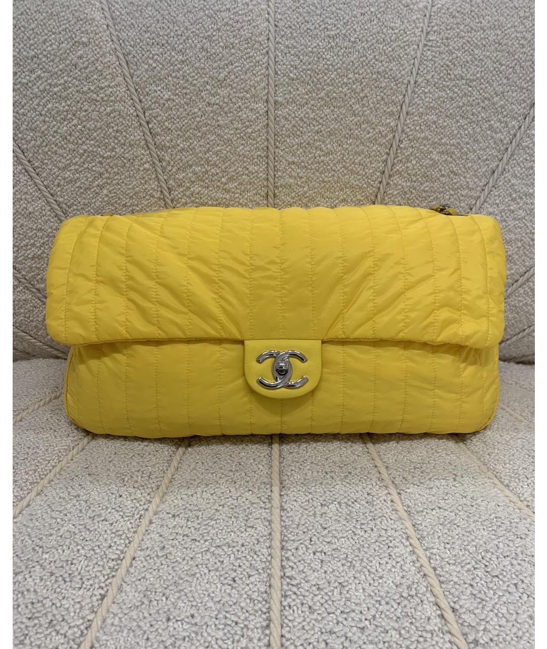 CHANEL PRE-OWNED Желтая синтетическая сумка через плечо, фото 7