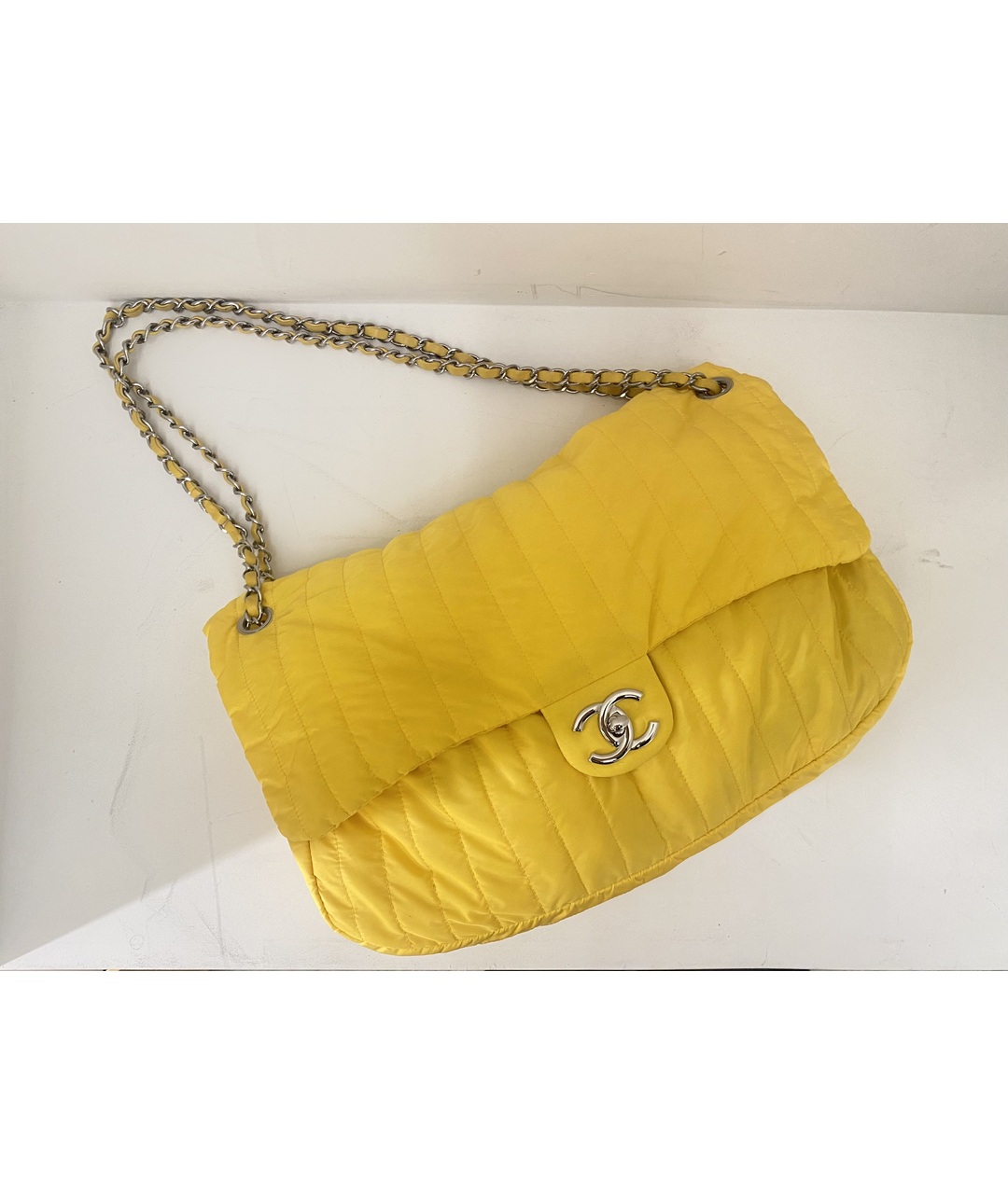 CHANEL PRE-OWNED Желтая синтетическая сумка через плечо, фото 2