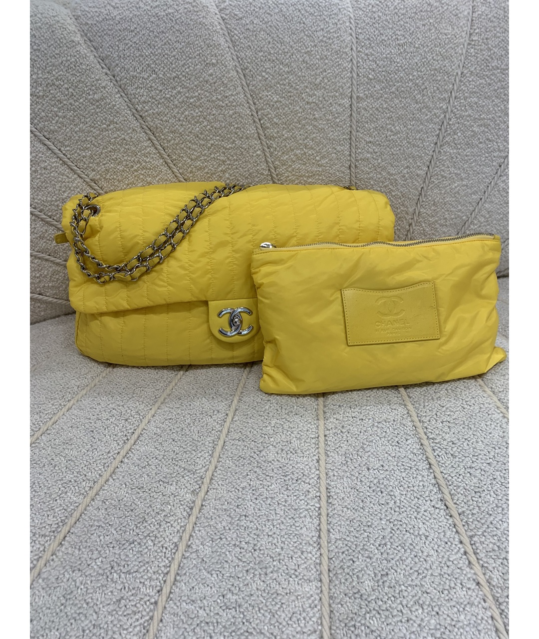 CHANEL PRE-OWNED Желтая синтетическая сумка через плечо, фото 3