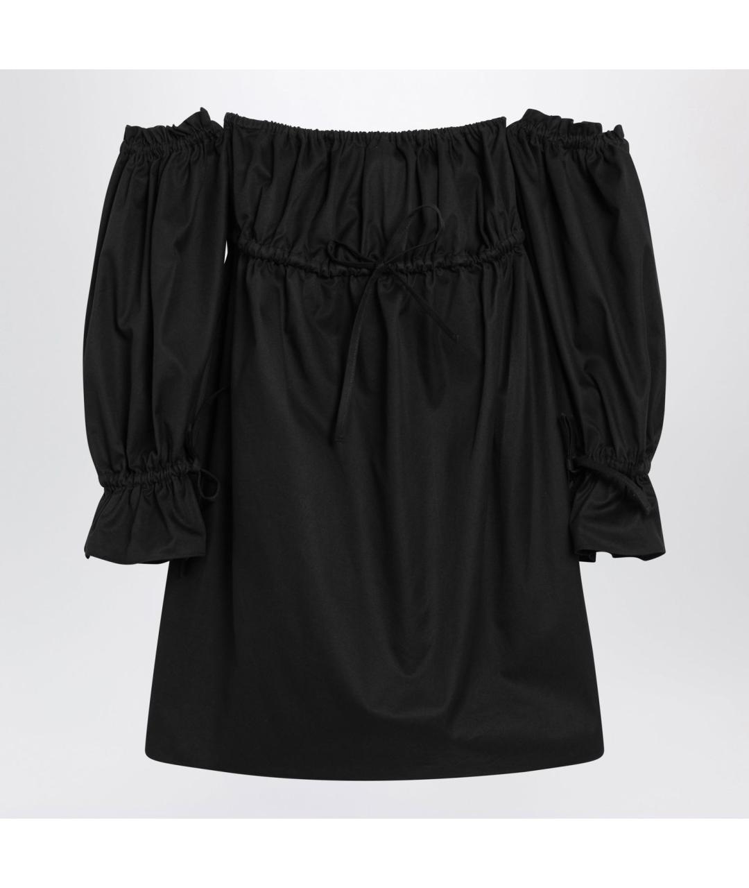 SAINT LAURENT Черное хлопковое повседневное платье, фото 3